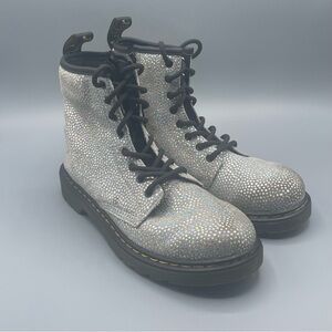 Dr. Martens‎ Glittering Silver Ankle Boots